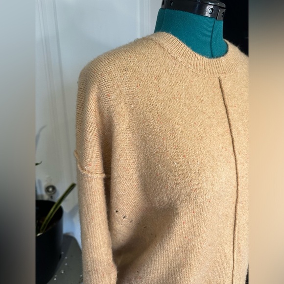Topshop Tan Pointelle Speckled Pullover Sweater - 4 - Picture 3 of 11